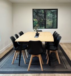 Large conference table, seats up to 10