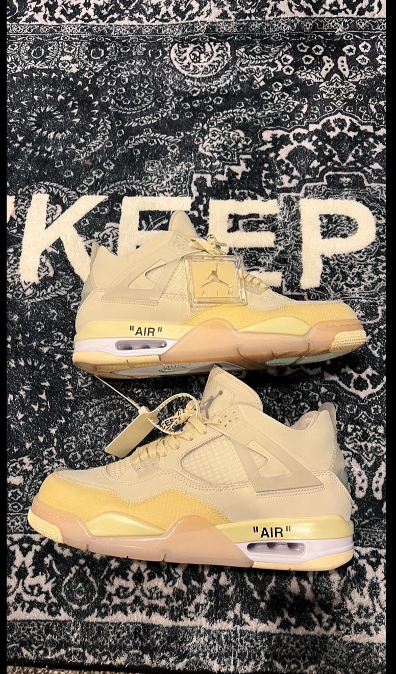 Off White Sail Jordan 4s