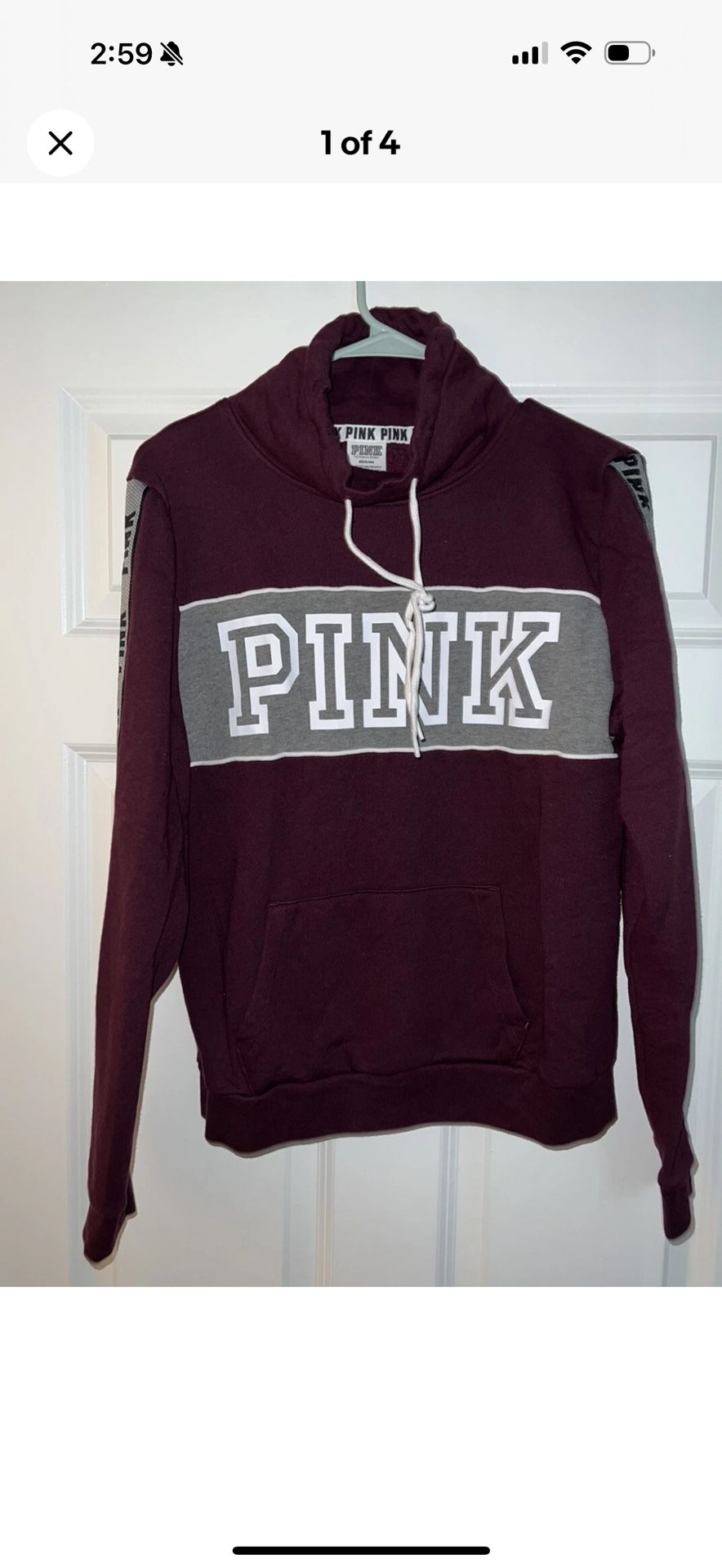 Victoria’s Secret PINK Cowl Neck Hoodie Pullover M
