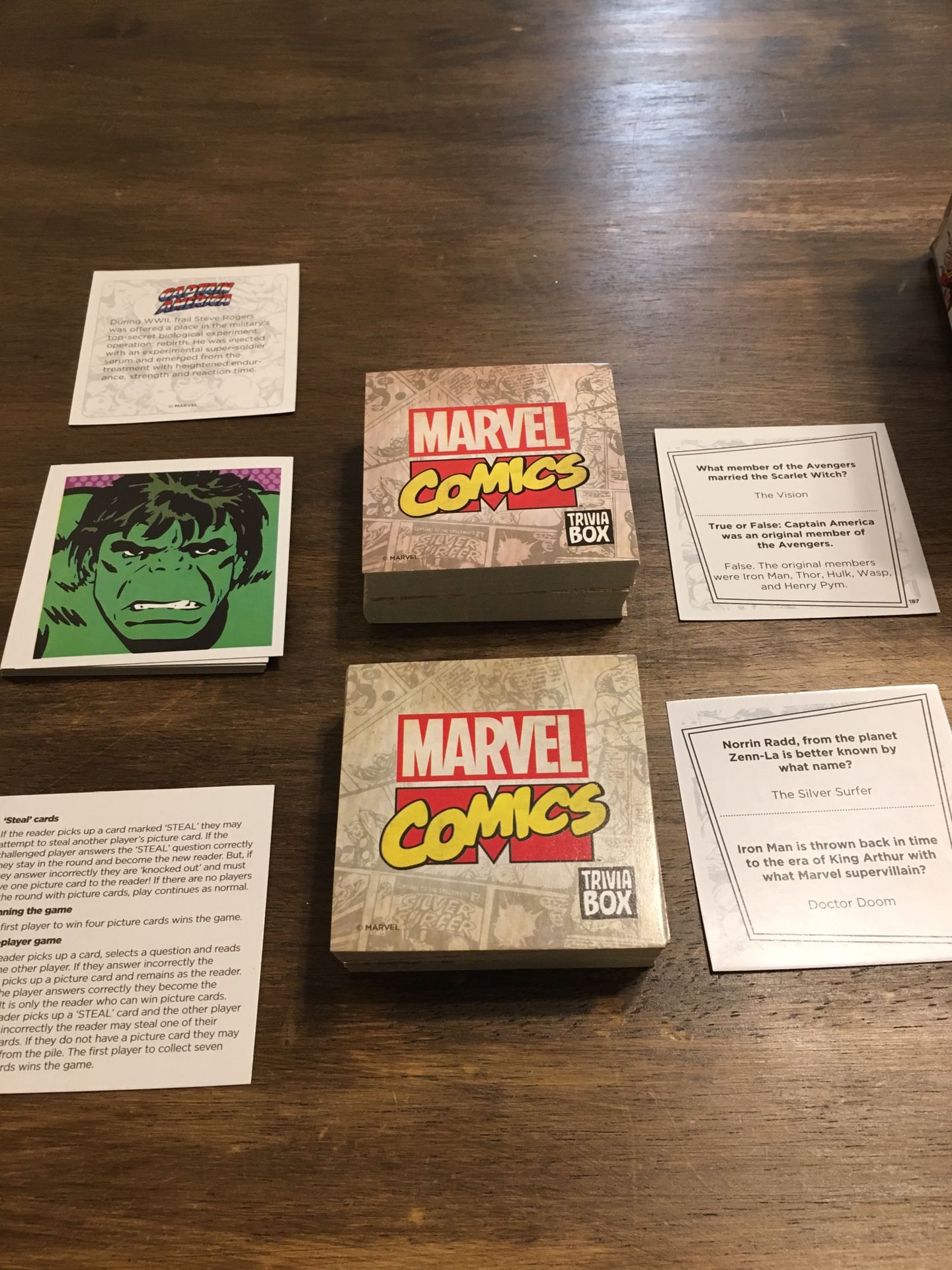 Marvel trivia card game