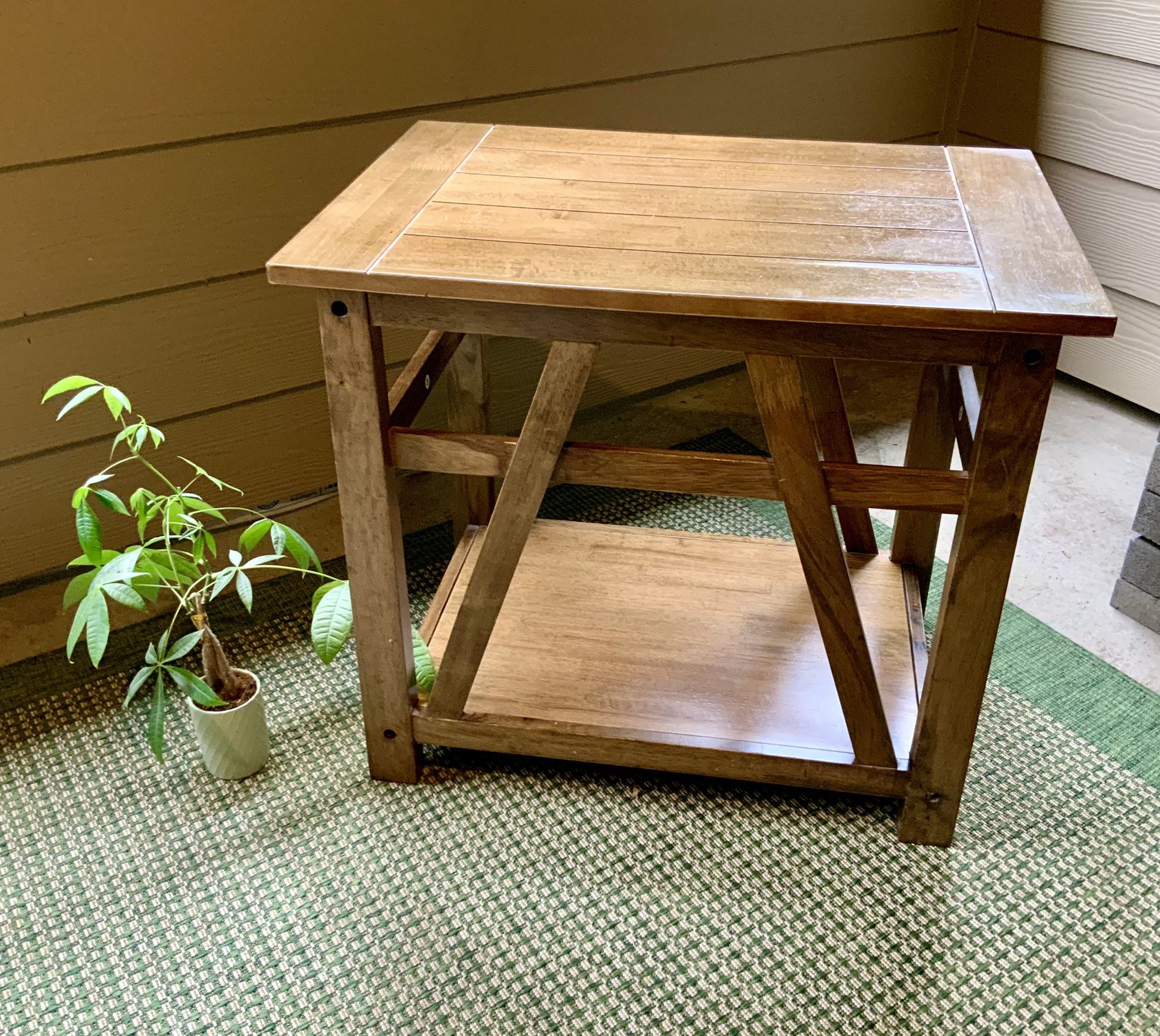 Beautiful Rustic End Table - Cabin Cozy    26” L X 18” W X 24” H