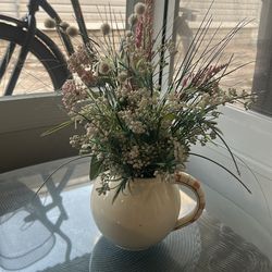 Nice vase with artificial floral arrangement