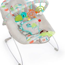 *NEW* Bright Starts Baby Bouncer Soothing Vibrations Infant Seat - Taggies, Music, Removable -Toy Bar, 0-6 Months Up to 20 lbs (Happy Safari)
