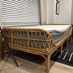 West Elm Rattan Twin Day Bed And Nectar Twin Mattress