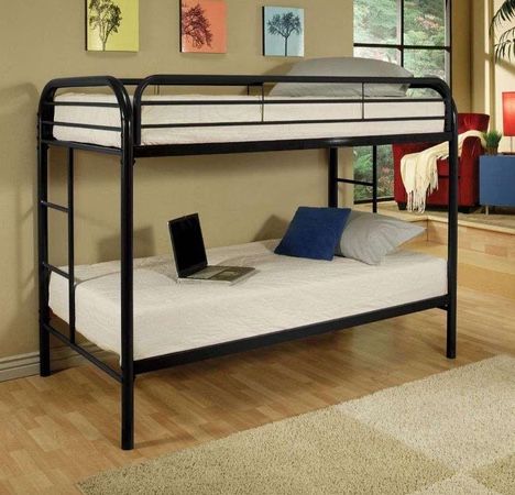 Iron black bunk bed 