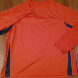 Starter Men's Size Xlarge Shirt Long Sleeve Dri Star Orange Blue Workout Running Active
