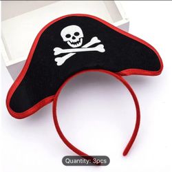 3PCS Authentic Pirate Skull Hat Headband Set 