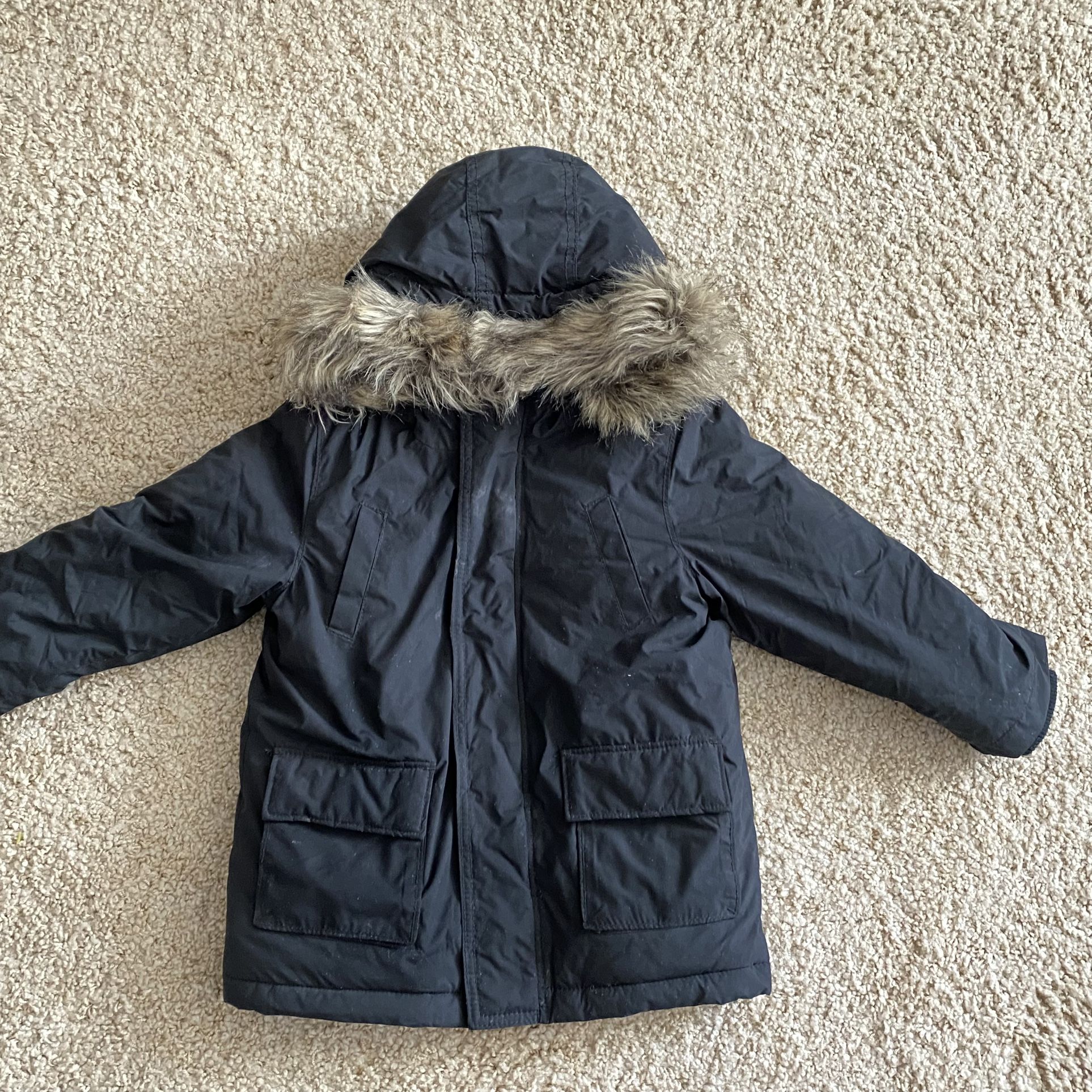 Boys Fur Trim Hood Snow Winter Rain Mountain Jacket Size 5T