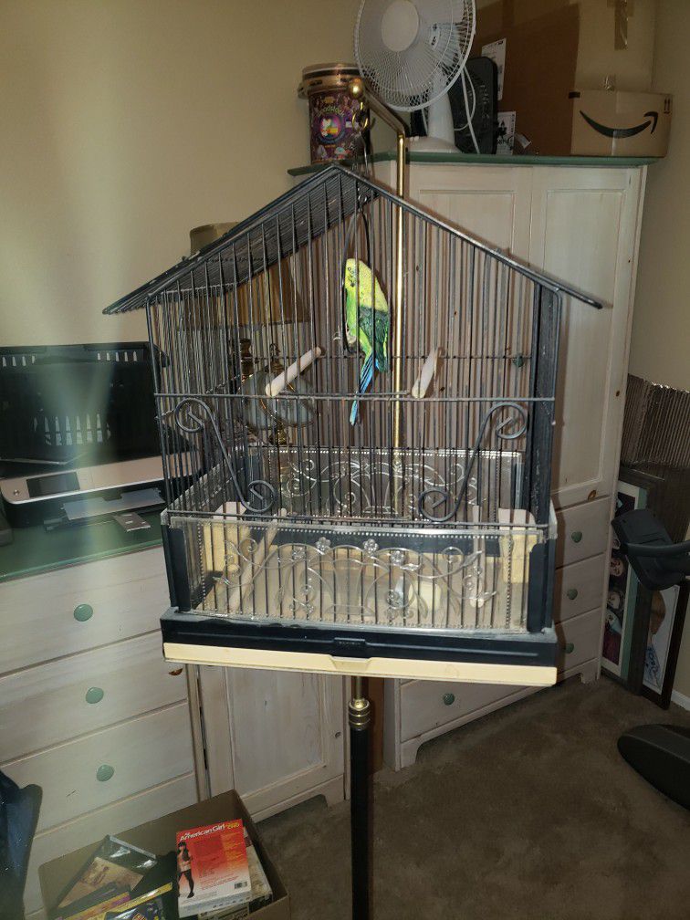 Vintage Bird Cage W/stand