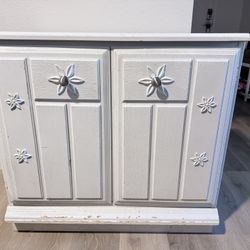 Distressed White Cabinet For Sale