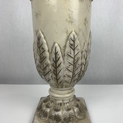 Renaissance Leaf Printer Grey Ceramic Vase