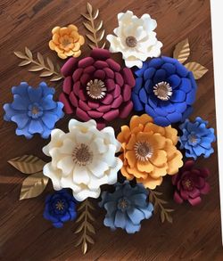 Handmade paper flowers party decoration Mexican retro graduation