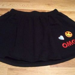 Girls Skirt Size 10/12 Emoji Black