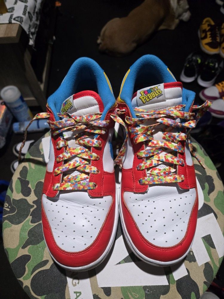 Nike Dunk Low QS x LeBron James x Fruity Pebbles Red Mens Size 8 Womens Size 9.5 Excellent Condition With Box