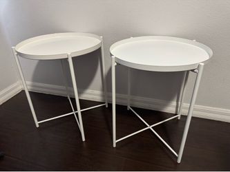 IKEA Gladom Tray Table Night Stand White Metal