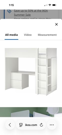 SMÅSTAD ikea loft bed with desk
