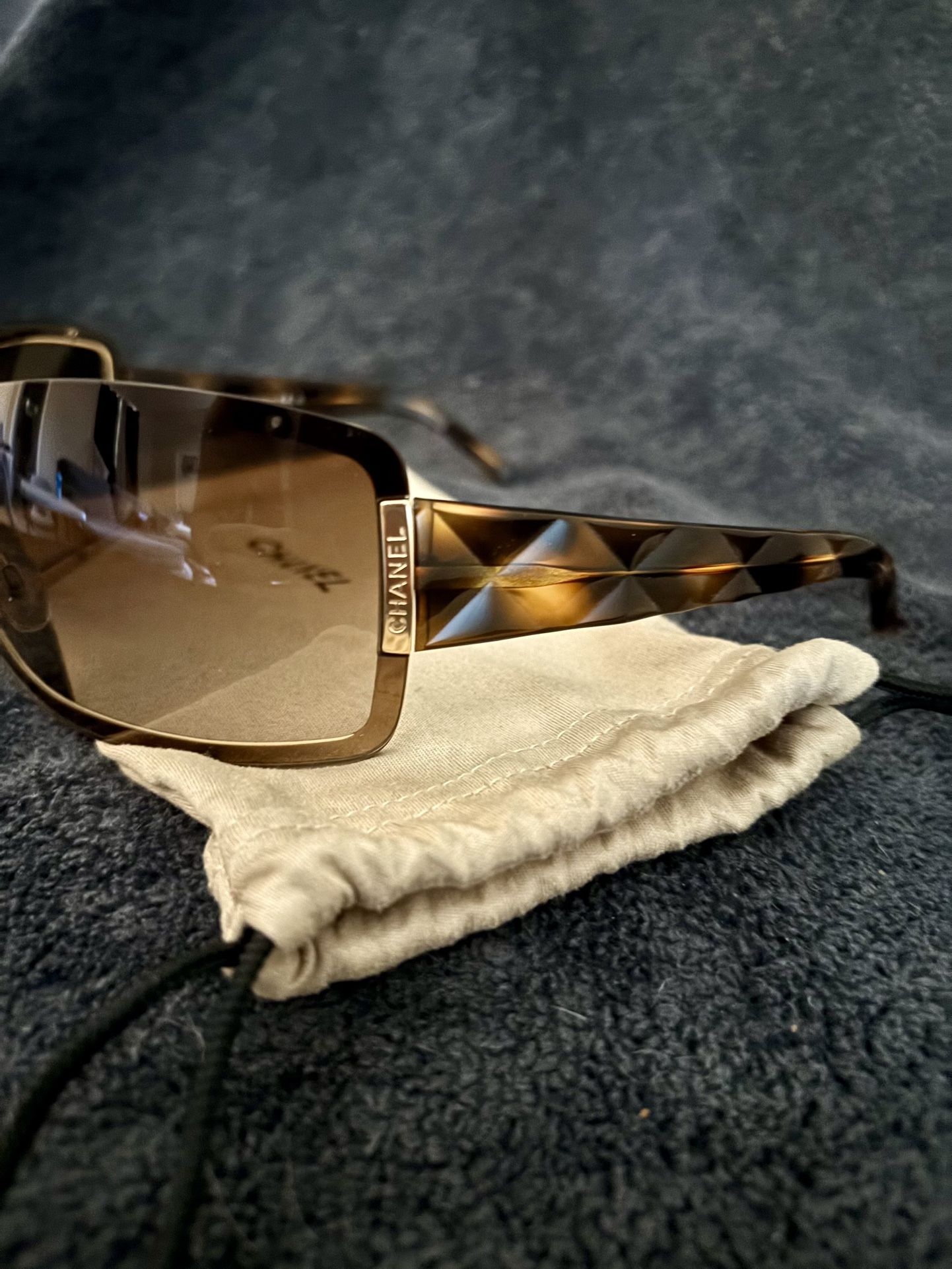 Vintage Chanel Quilted Shield Sunglasses