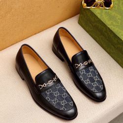 Gucci GG Men’s Leather Shoes With Box New 