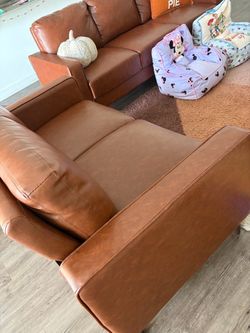 Cognac Leather Sectional Sofas