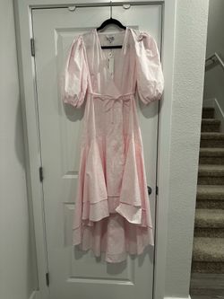 Ganni Pink Floral Wrap Dress - NEW