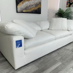 Nixon Loveseat White Fabric Couch City Furniture FREE DELIVERY