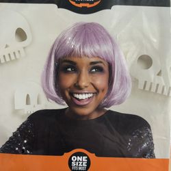 Halloween-New-Costume - 60’s GoGo Hippy Girls -  Size 8/10-Purple-Wig/Boots/Vest