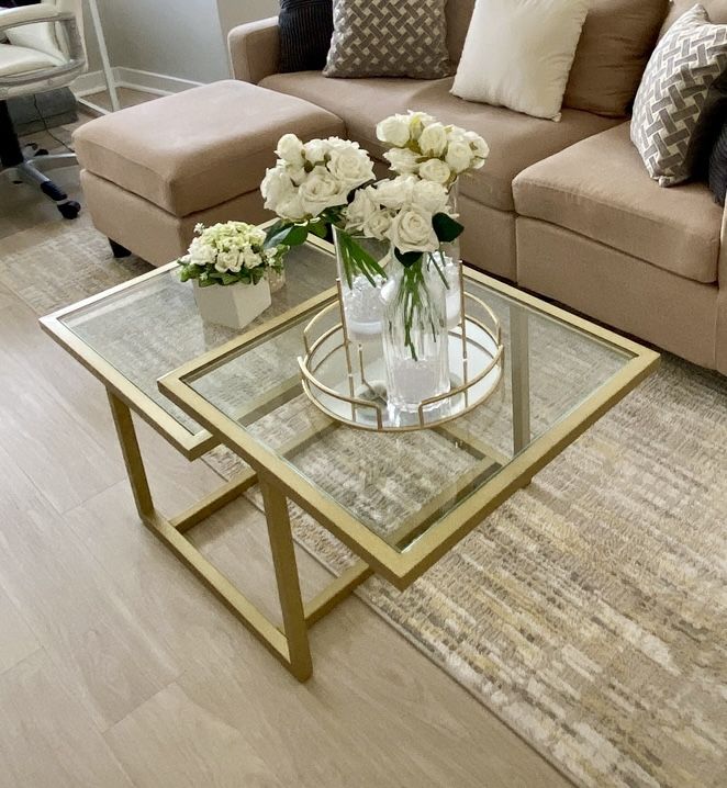 43” Wide Square Modern Coffee Table