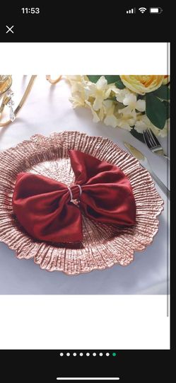 100 Pc Charger Plate Gold Rose New