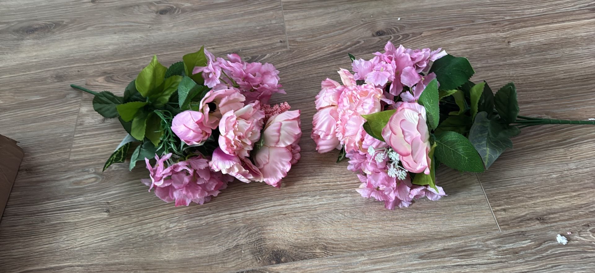 2 Pcs Flowers for Cemetery Pink Peonies Artificial Flowers Silk Hydrangea Artificial Flowers for Bride Indoor Cemetery Flowers for Outdoor Graves Gard