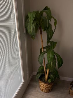 Faux Tree Woven Planter Basket 4’ 10”