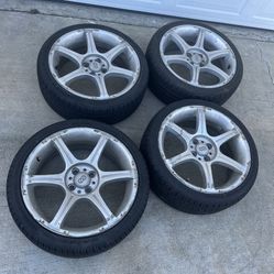 4 — 205/45r17 4x100 4x3.94 Stock Enkei Scion Xa Xb Ia Echo Elantra Miata Civic  Fit Corolla Wheels Rims Good 90% Treads Tires !!!!!!!!!!!