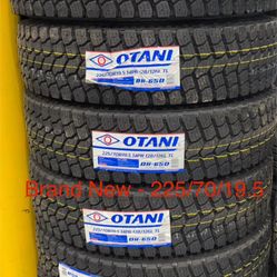 Brand New 225/70/19.5 Otani OH-650 Drive Tires