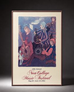 Vintage 1982 New College Music Festival Framed Poster
