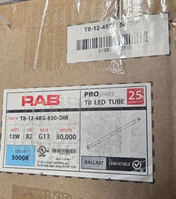 Rab Pro Series LED 4ft bulbs 3 boxes of 25 new