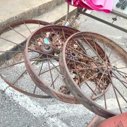 Antique Cast Iron Wagon Wheels $100 Each