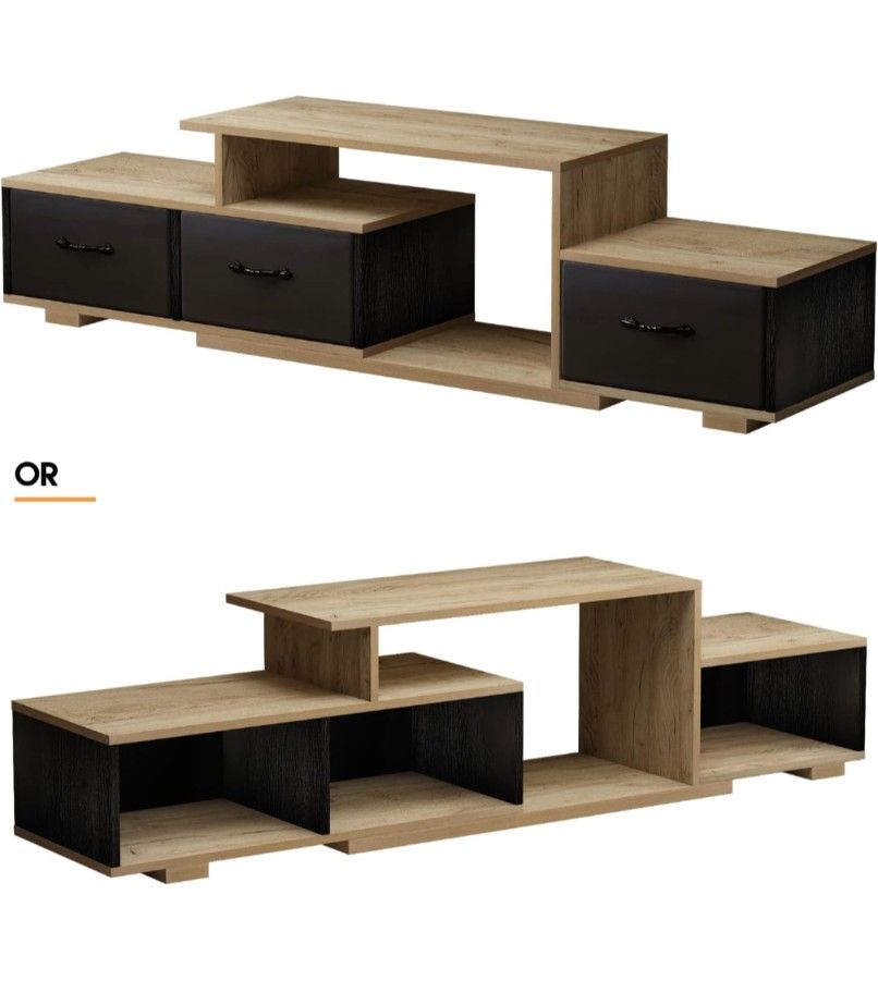 Low Profile Entertainment Center Fabric Bins