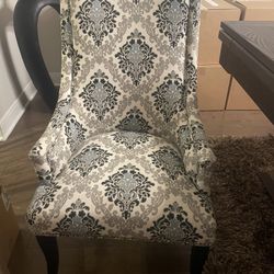 Two Large Patterned Chairs Dining Sitting 