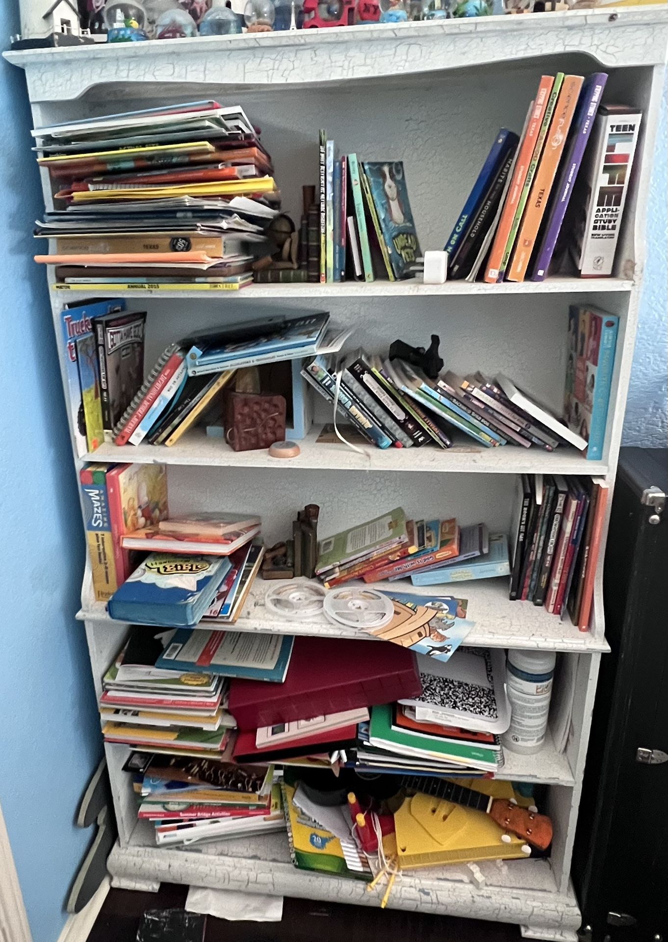 White Crackle Book Shelf