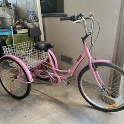 VEVOR  Foldable Tricycle Adult 26’’ Wheels Adult Tricycle 7-Speed 3 Wheel Bikes For Adults 