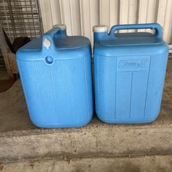 2- 5 Gallon Coleman Water Containers Hardly Used $25 For Both