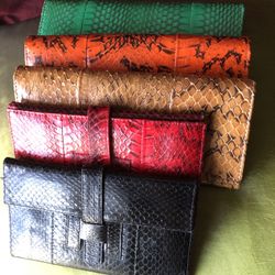 Genuine Leather, Snake Skin Leather, Brand New Wallets. 