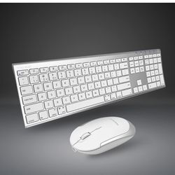 Macally Premium Bluetooth Keyboard and Mouse for Mac - Multi Device - Rechargeable Mac Wireless Keyboard and Mouse Combo (110 Keys) - Slim Bluetooth K