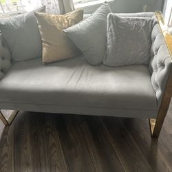 Grey And Gold Love Seat