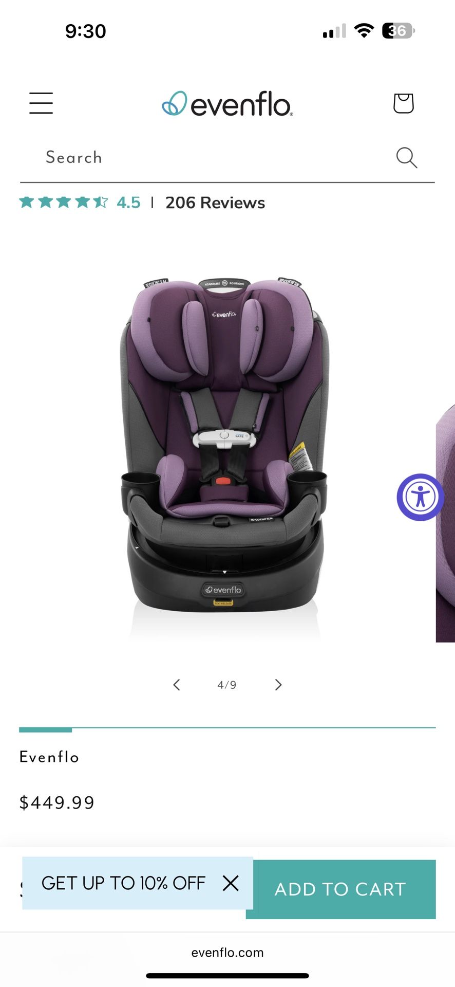 Evenflo Car seat Purple