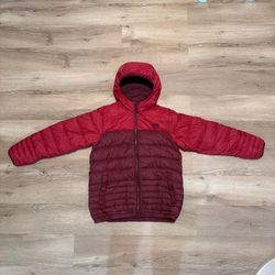 The North Face Reversible Puffer Jacket Boys Large 14/16 Red Burgundy Hooded
