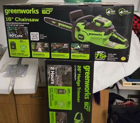 Hedge trimmer and chansaw cordless 60 volt