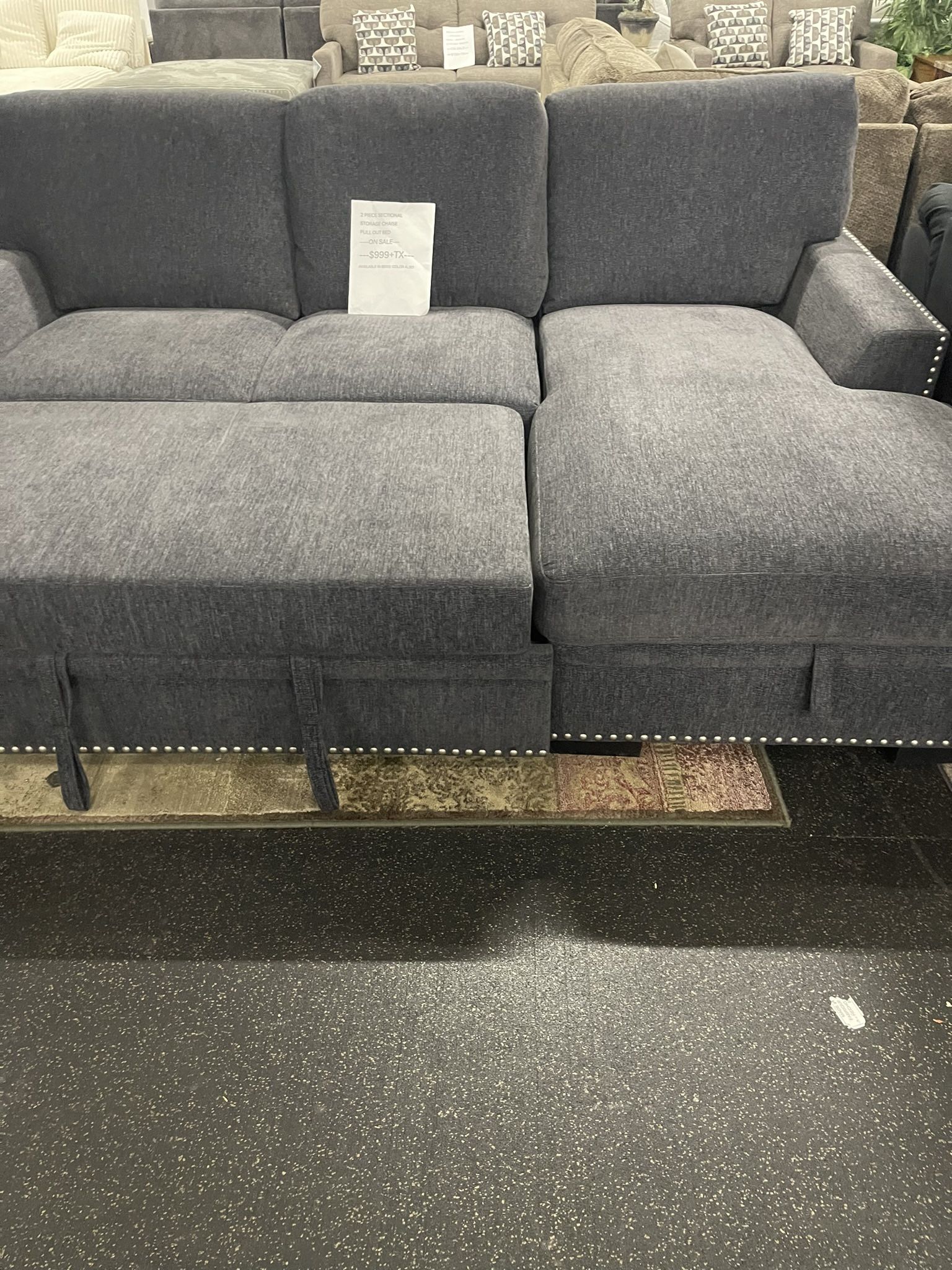 Sofa With Pull Out Bed & Storage Chaise On Sale