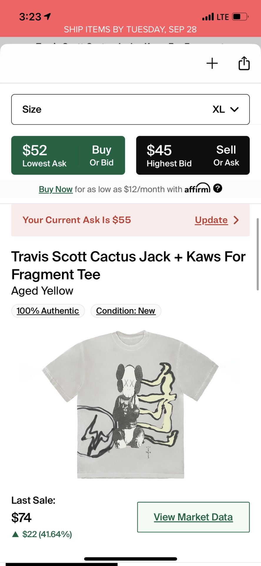Cactus Jack/ Kaws Shirt