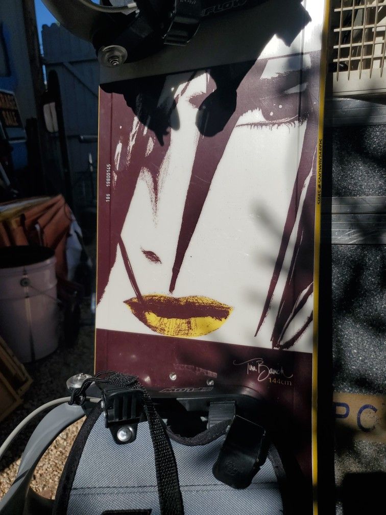 SNOWBOARD BY TINA BASICH, W/CARRIE  BAG  BY DA KINE  I ASK $250.00.00 SERIOUS BUYERS PLEASE 