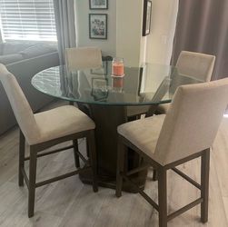 Glass Table, 2 chairs